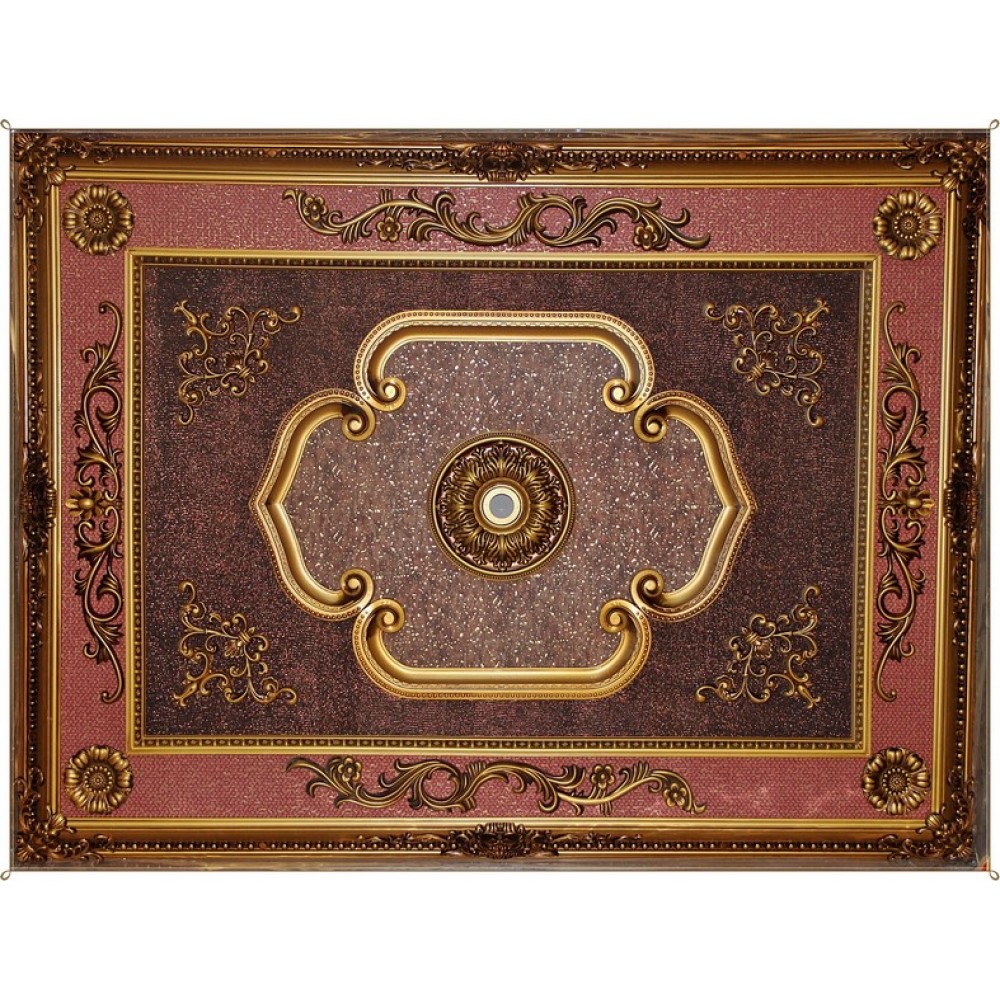 120x160 Cm Dikdortgen Osmanli Saray Tavan Sf-330 Avize Gobegi Patina-Eskitme Altin Varakli 3D